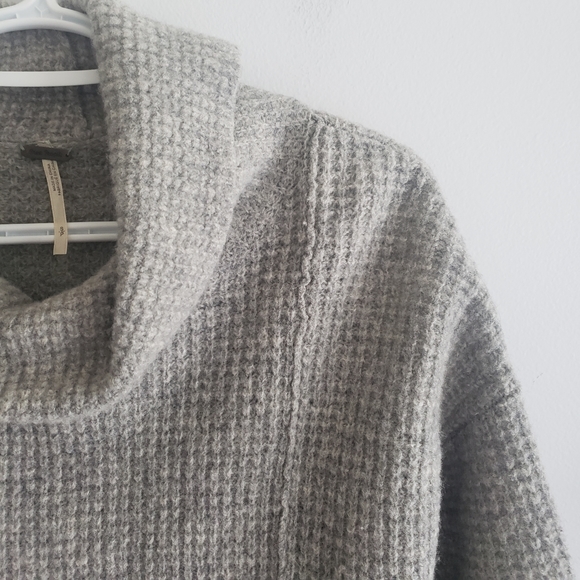 Free People Chunky Waffle Knit Turtleneck Sweater - Picture 2 of 8